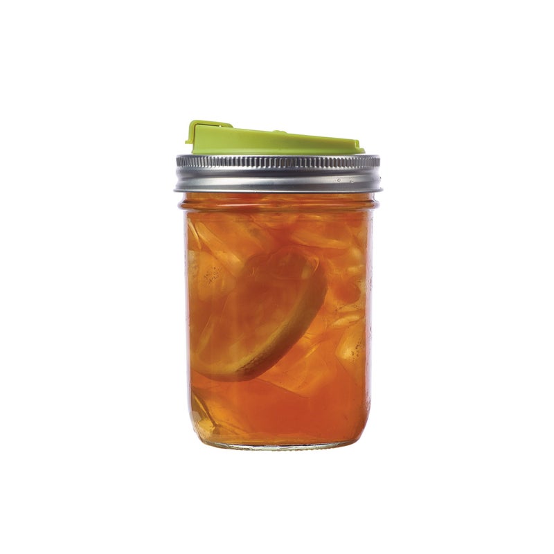 Jarware Mason Jar Drink Lid, Wide Mouth, Green - Image 1